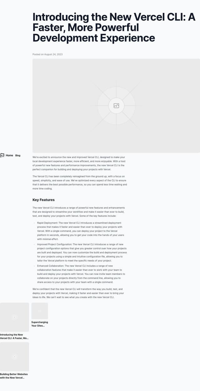 Thumbnail for prompt: blog page developer portfolio site