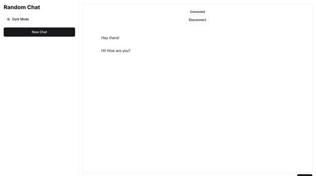 Thumbnail for prompt: a website like omegle random chat but dark mode