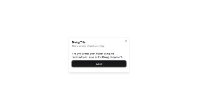Thumbnail for prompt: how can i remove dialog overlay in shadcn