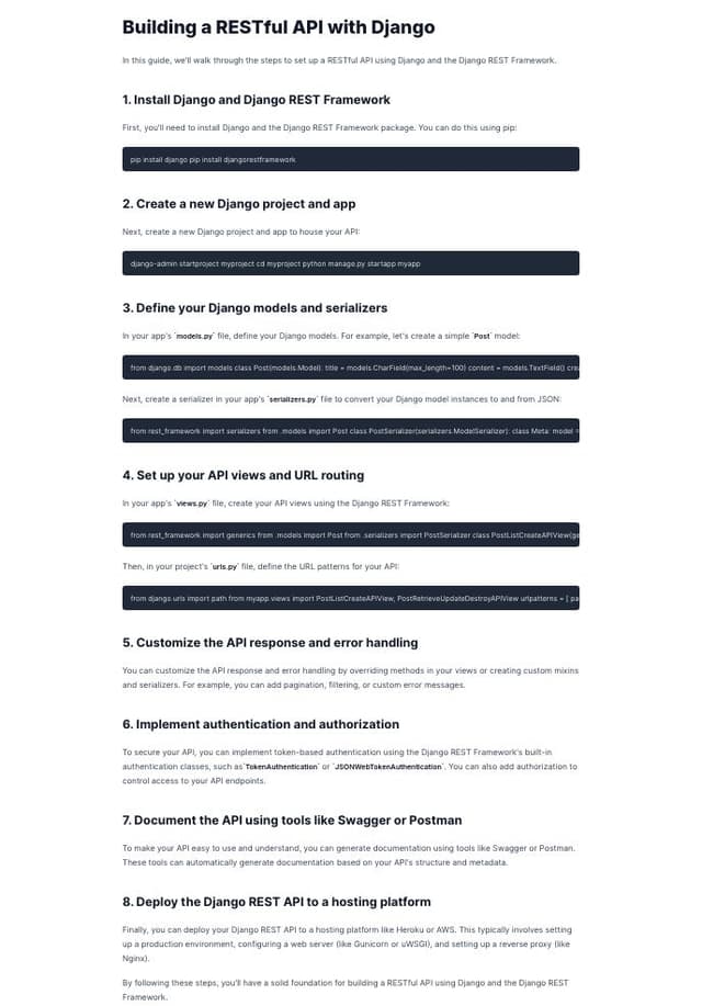 Thumbnail for prompt: how to install rest api django 