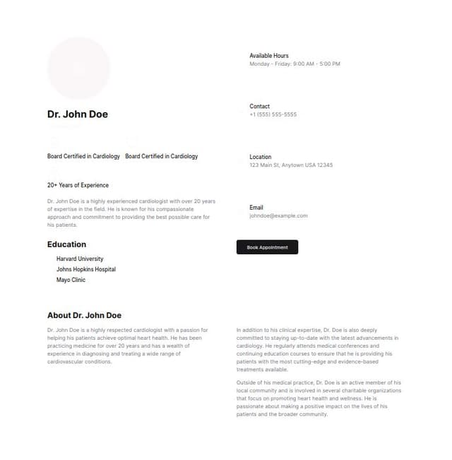 Thumbnail for prompt: before contact add a text in bold saying education , below it there should be checklist of all his education background 