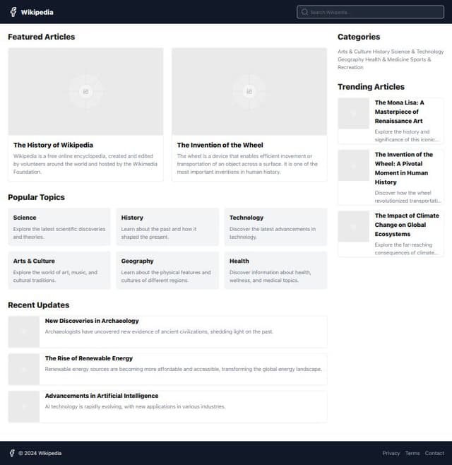 Thumbnail for prompt: Design a beautiful, modern wikipedia