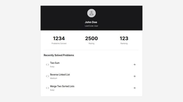 Thumbnail for prompt: leetcode profile ui