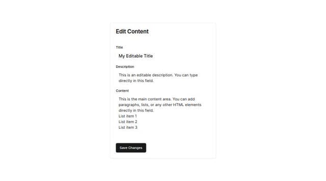 Thumbnail for prompt: The inputs should not look like input, it should be like normal text with just an hover effect