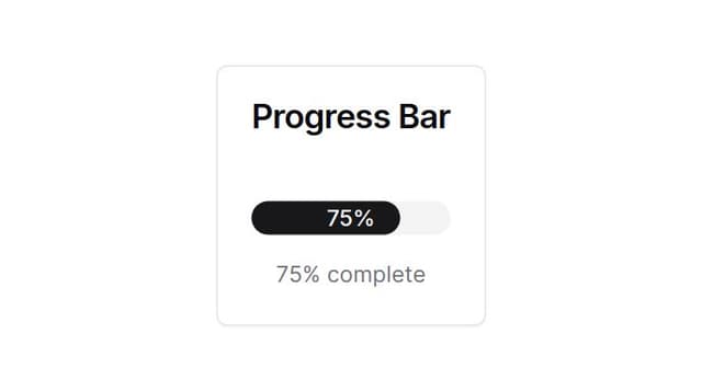 Thumbnail for prompt: A progress bar with the progress percentage in the center shadcn