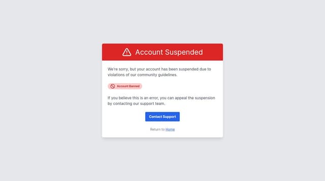 Thumbnail for prompt: account termination/ban/suspension screen inspired by roblox