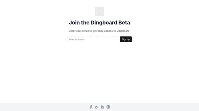 Thumbnail for prompt: A beta signup page for Dingboard