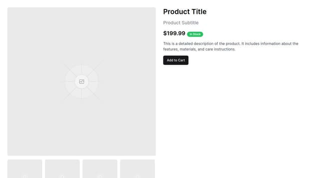 Thumbnail for prompt: an ecommerce product details page that has an image carousel