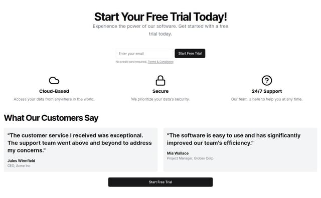 Thumbnail for prompt: Free trial page