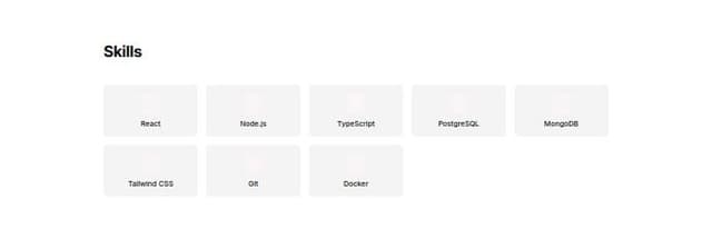 Thumbnail for prompt: make a skills section for my minimalist full stack web developer portfolio site