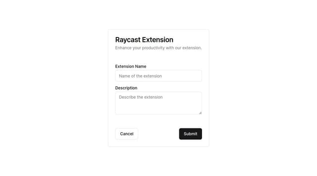 Thumbnail for prompt: A Raycast Extension Card 