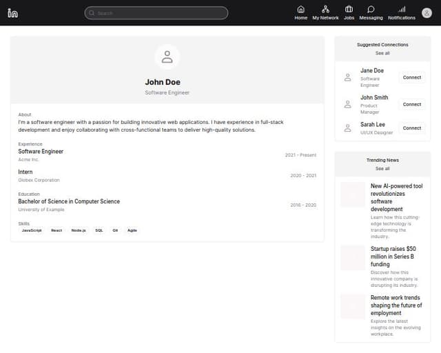 Thumbnail for prompt: LinkedIn ui design