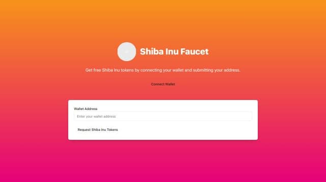 Thumbnail for prompt: Design a shiba Inu crypto faucet, with web3 integration for connecting a users metamask wallet and requesting shiba inu tokens.