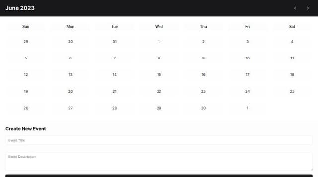 Thumbnail for prompt: Create calendar page like google calendar