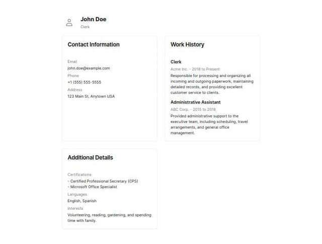Thumbnail for prompt: generate a clerk user profile page