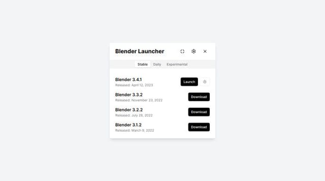 Thumbnail for prompt: mark the first build as already downloaded and replace the download button with a launch and a settings button