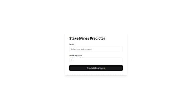 Thumbnail for prompt: create me a stake mines predictor that works with active client seed and amount to predict with stake mines algorithm and show gem spots in 5x5 box 