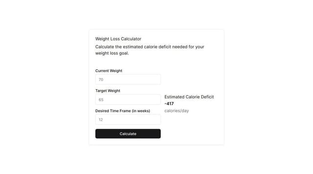 Thumbnail for prompt: weight loss calculator