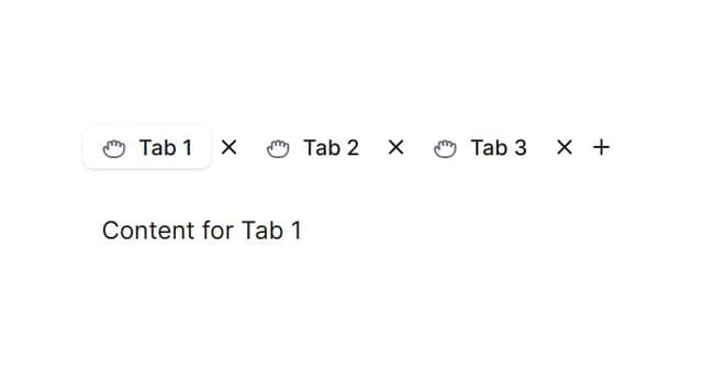Thumbnail for prompt: Add an icon for the context menu on each tab. Tabs must be draggable and organizeable