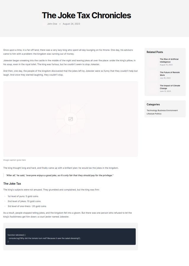 Thumbnail for prompt: a blog detail pages