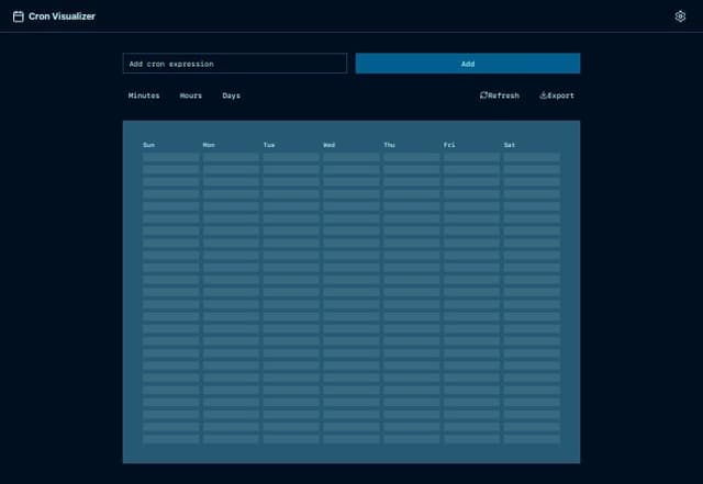Thumbnail for prompt: Create a cronmap visualiser as a heatmap, accepting a list of cron expressions as input