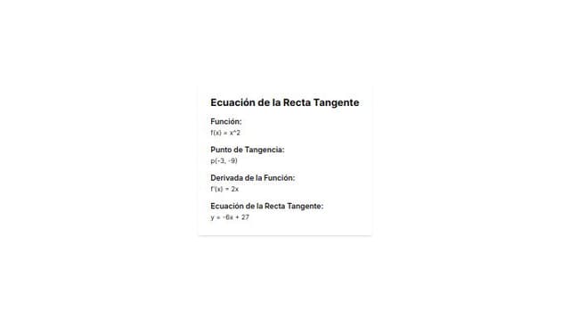 Thumbnail for prompt: Encuentra la ecuacion de la recta tangente que
norma a la curva dada en el punto que
Se ubica
F(x) =x2
p(-3, -3)