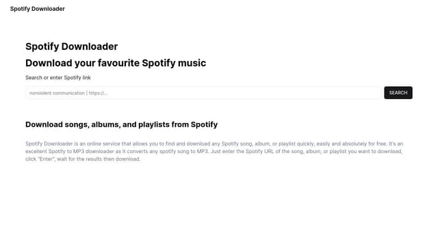 Thumbnail for prompt: Give the Search or enter Spotify link text the color #111827 and move it below