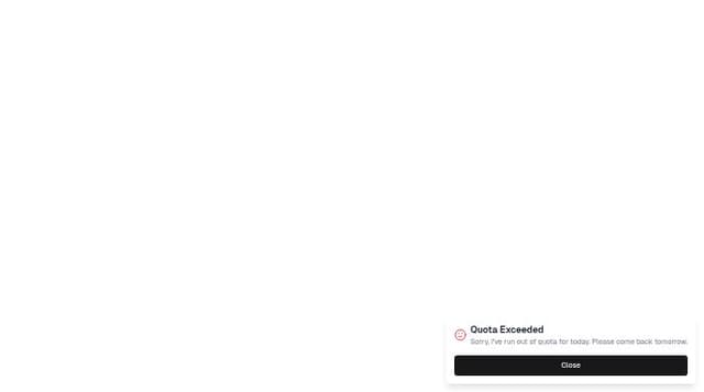 Thumbnail for prompt: A chatbot window which has run out of quota