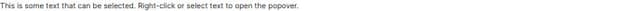 Thumbnail for prompt: make it after text selection, a popover will show up