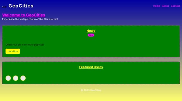 Thumbnail for prompt: A 90s geocities style website with gif background.