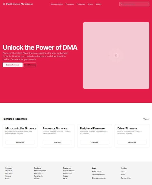 Thumbnail for prompt: Website thats a marketplace for DMA firmwares