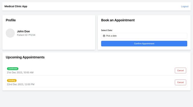 A Medical Clinic app to schedule appointments for patients | A shadcn ...