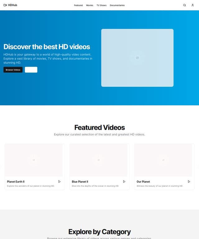 Thumbnail for prompt: hdhub website