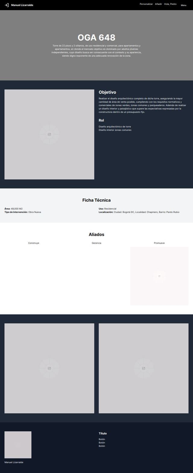 Thumbnail for prompt: mejorar el diseño de la vista de proyectos. Es la web de un arquitecto