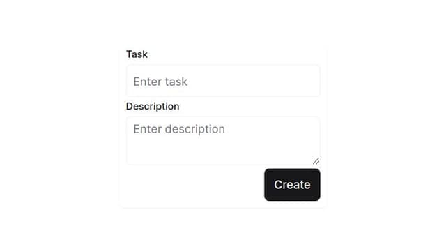 Thumbnail for prompt: Create a task create form with very small elements, and box height to be minimum