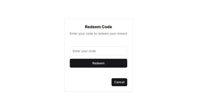 Thumbnail for prompt: Redeem code interface design for GTA V server. 