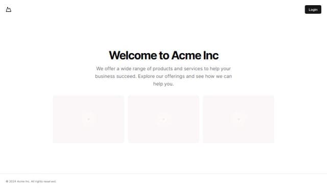 Thumbnail for prompt: Genera una pagina de inicio minimalista, donde se encuentre informacion de de la pagina, imagenes, y un solo boton que te envie a el inicio de sesion