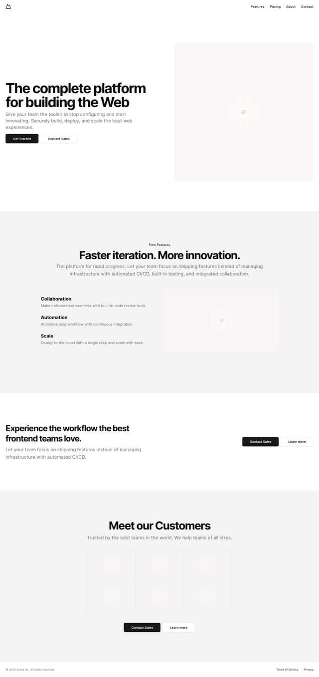 Thumbnail for prompt: a modern landing page like v0.dev