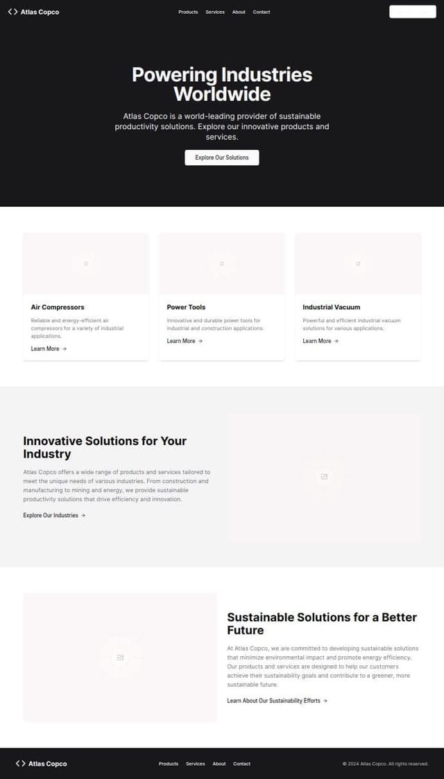 Thumbnail for prompt: UI atlas copco site