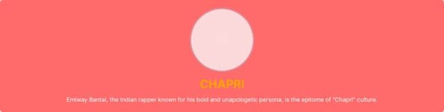 Thumbnail for prompt: make emiway bantai chapri component