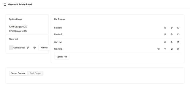 Thumbnail for prompt: They should be tabs and the input should be only one but update the placeholder text when clicking on either "Bash" or "Console" tab