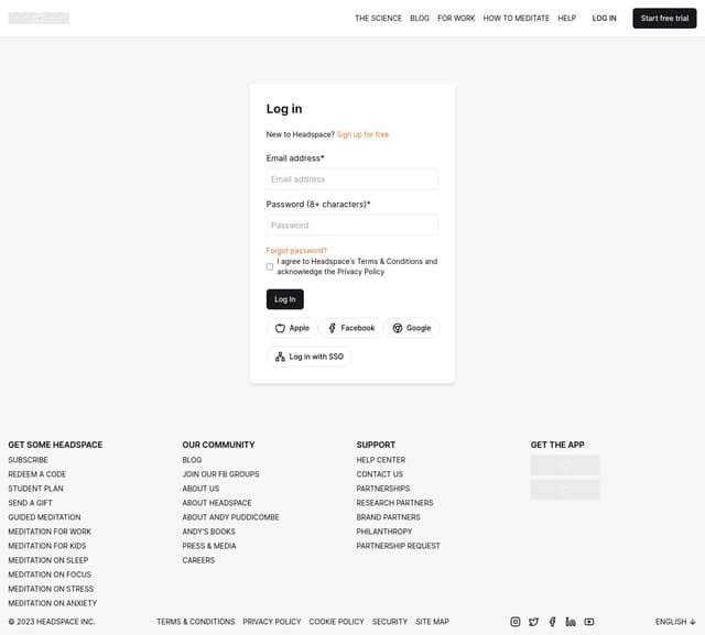 Thumbnail for prompt: https://www.headspace.com/login?origin=navigation