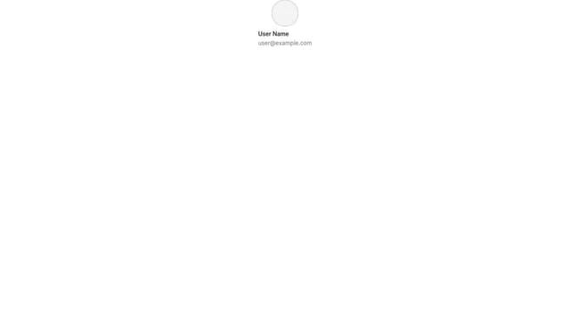 Thumbnail for prompt: Default user avatar element with name and email under the avatar.