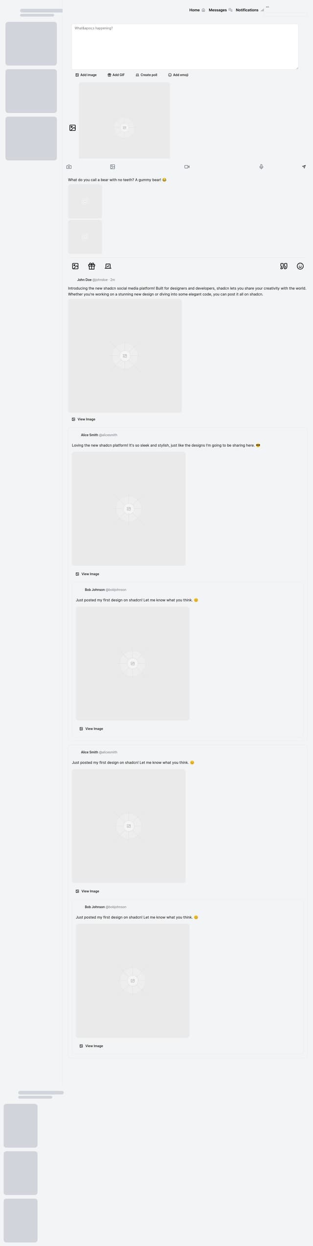 Thumbnail for prompt: Create a website that's a mix of Spotify, Instagram and Twitter. Let it be the ability to share stories, the ability to share music, the ability to respond, the ability to repost, and the ability to quote the post.