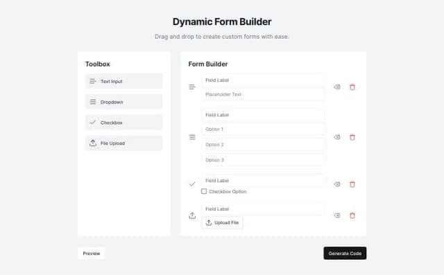 Thumbnail for prompt: widget builder for dynamic forms. 