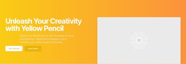 Thumbnail for prompt: a hero section for yellow pencil wordpress plugin, "Visual Style Editor
For WordPress.". 