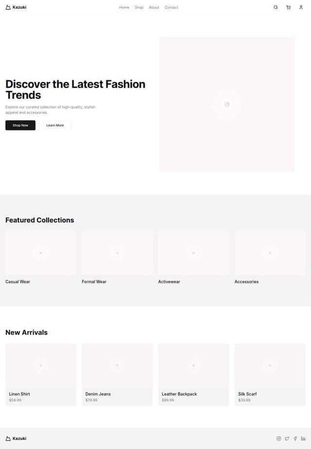 Thumbnail for prompt: website like kazuki official store
