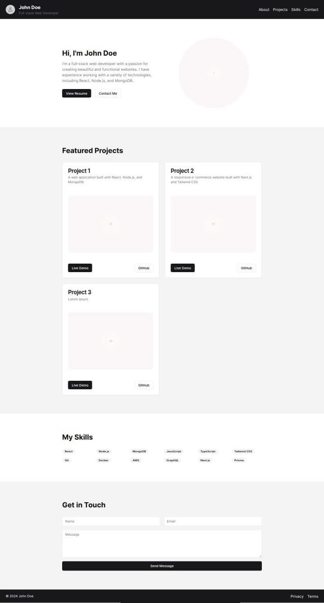 Thumbnail for prompt: make a web developer portfolio