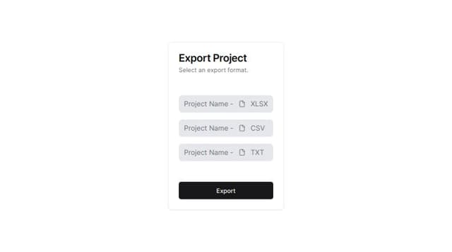 Thumbnail for prompt: add project name before file format and redesign like toggle button