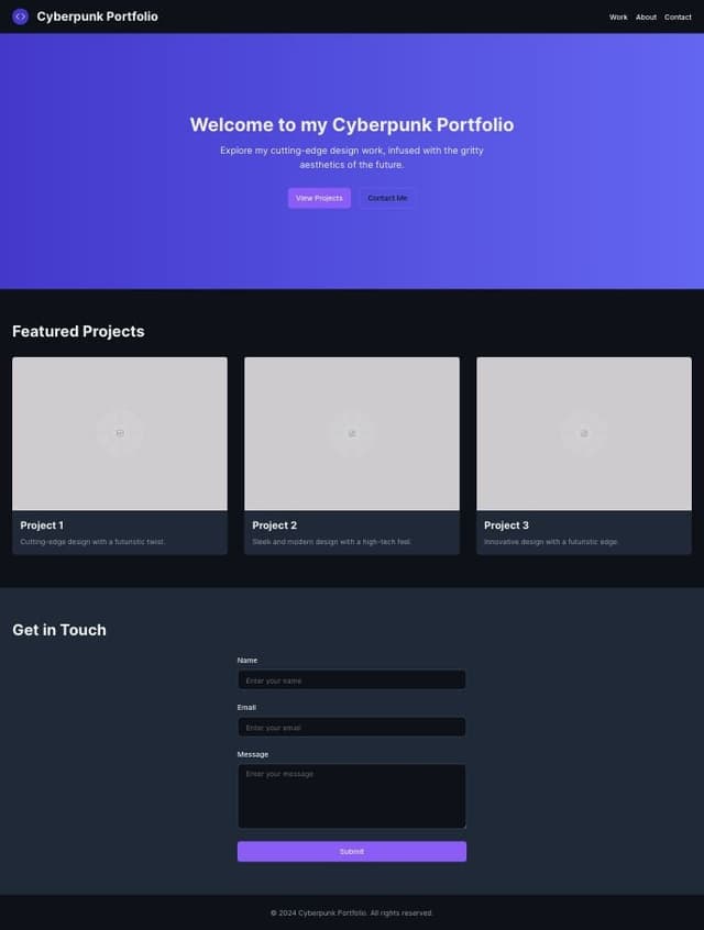 Thumbnail for prompt: A sci fi ui cyberpunk interface for portfolio designer made with react and tailwind css